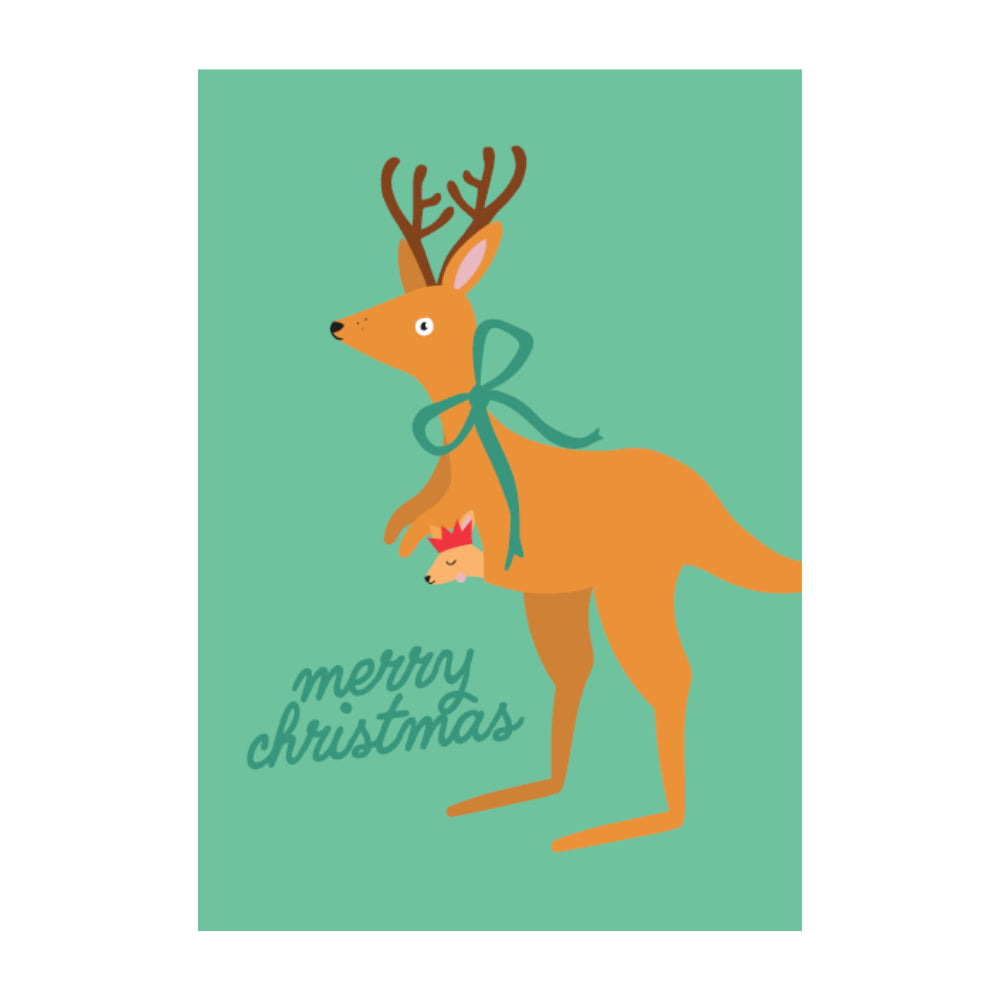 Christmas Greeting Card - Kangaroo Christmas